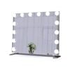 Light Up Mirror Vanity Hollywood Makeup 14pcs LED Bulbs Tabletop Wall Mounted Smart Touch Control Silver