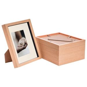 Nicola Spring Shadow Box Frames - 8 X 10" With 4 X 6" Mount - Light Wood - Pack Of 5