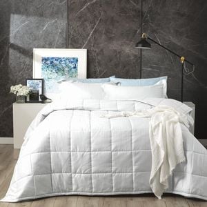 Ddecor Home Binary 500tc Cotton Jacquard Comforter Set Super King Bed White