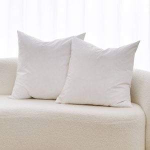 Dreamaker Cushion Insert White Duck Feather Fill Twin Pack 50x50cm
