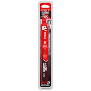 Diablo 9'' AMPED Demo Demon Carbide Reciprocating Saw Blade for Medium Metal - 3 Pack