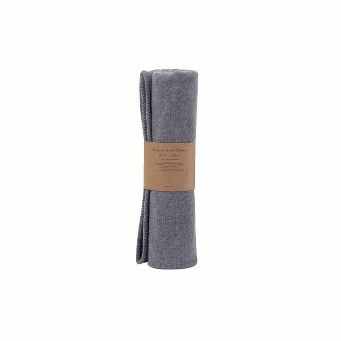 Little Gem Grey Australian Wool Bassinet Blanket 80 x 120 cm