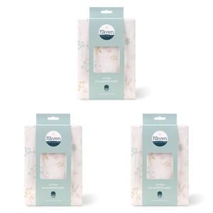 3PK Little Haven Co-Sleeper Wild Flower Baby Bedding Sheet 90cm