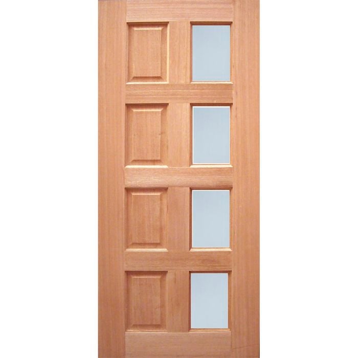 Woodcraft 2040 x 820 x 40mm Entrance Door Modern French Frosted Safety Glass F15