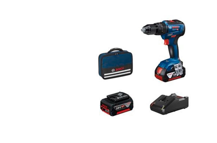 Professional Cordless 18V Hammer Drill Kit including 2 x 4.0ah Lithium Ion Batteries and Charger 18V-55