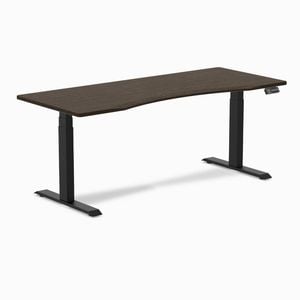 Desky Dual Sit To Stand Ergo Edge Dark Bamboo Desk 1800x750mm Matte Black