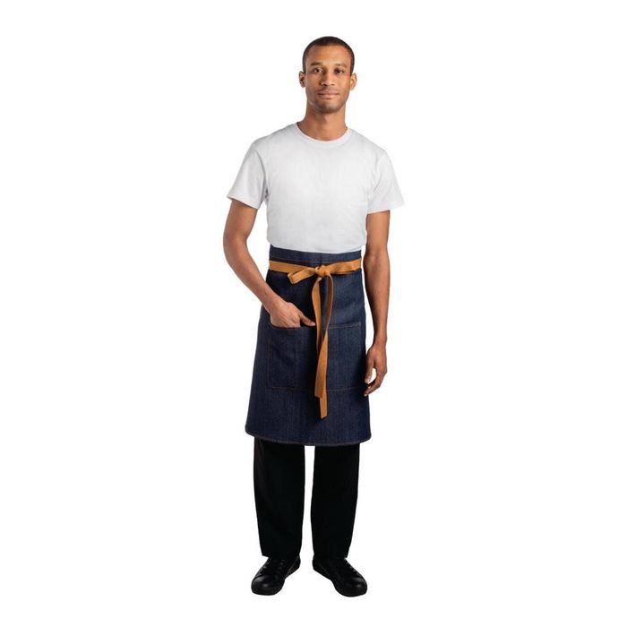 Southside Short Waist Apron Blue Denim 900mm Commercial Hospitality Uniform