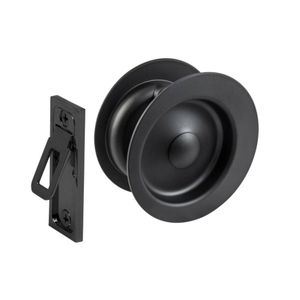 Gainsborough Matte Black Circular Passage Sliding Cavity Door Set