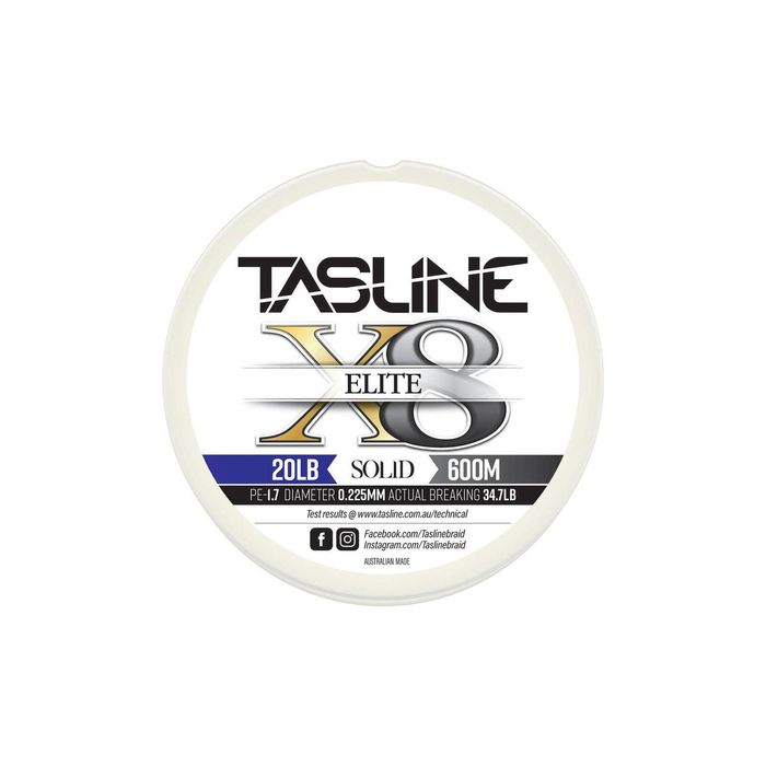 Tasline Elite White 600m Braid Fishing Line 20lb