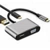 4 In 1 Usb C Type-c To Hdmi 4k Vga Usb3.0 Pd Video Adapter For Macbook/phone