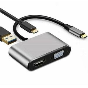 4 In 1 Usb C Type-c To Hdmi 4k Vga Usb3.0 Pd Video Adapter For Macbook/phone
