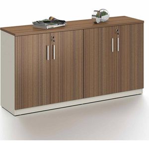 Modern ANDERSON Credenza Cabinet 160cm(W)x40cm(D)x84cm(H) - Hazelnut & Beige