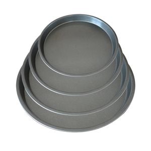 SOGA Round Black Steel Non-Stick Pizza Tray Set