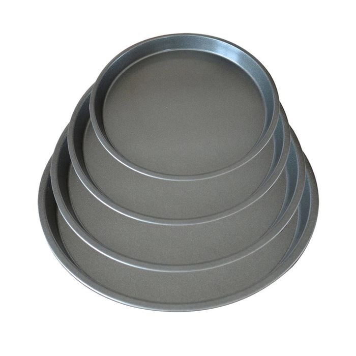 SOGA Round Black Steel Non-Stick Pizza Tray Set