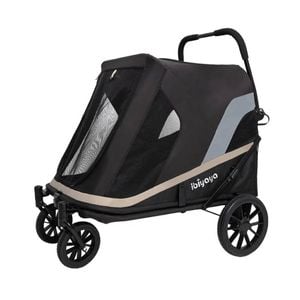 Ibiyaya Grand Cruiser Large Dog Stroller, 4-Wheel Foldable Big Dog Pram for Large Breeds, Elderly & Injured Pets