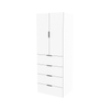 Lugna 2048 x 750 x 580mm White Hanging 4 Drawers Double Door Storage Cabinet - White