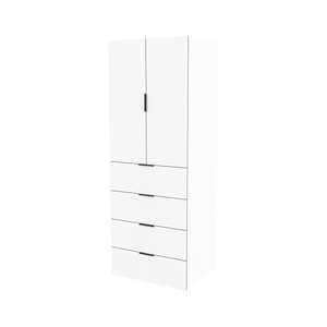 Lugna 2048 x 750 x 580mm White Hanging 4 Drawers Double Door Storage Cabinet - White