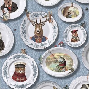 Tales of the Manor Blue, Wallpaper 10.05m x 53cm Wallpaper Boutique