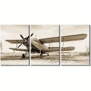 3pcs Vintage Aircraft Carrier Print 100% Australian Made 3 x 40x60cm (Metal Print)