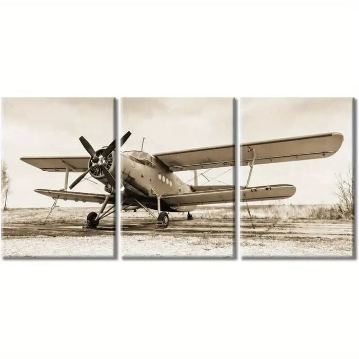 3pcs Vintage Aircraft Carrier Print 100% Australian Made 3 x 40x60cm (Metal Print)