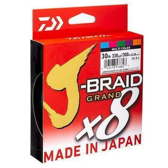 Daiwa J Braid Grand x8 300m Multi Colour Braid Fishing Line 30lb