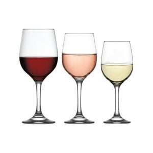 LAV 18 Piece Fame Wine Glasses Set - Classic Stemware Goblets for White, Red, Rose Wine