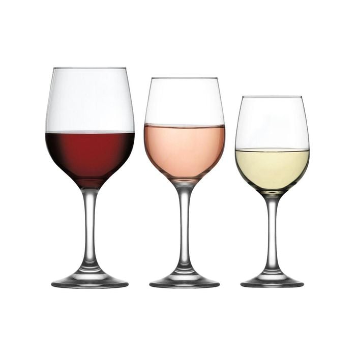 LAV 18 Piece Fame Wine Glasses Set - Classic Stemware Goblets for White, Red, Rose Wine