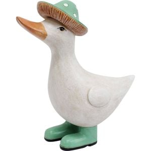 LVD Resin Louie Duck with Boots Garden Decoration 7x16cm Pastel Green