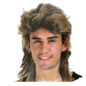 Mullet Wig Hair Costume Party Dress Up 70s 80s Aussie Bogan Rock Golden Blonde