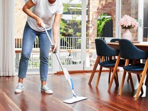 Oates sponge in use to clean the floors