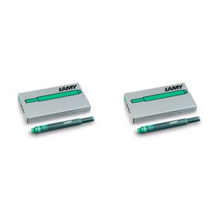 2x 5pc Lamy Hangsell T10 Fountain Pen Ink Plastic Cartridges Moderate Flow Green