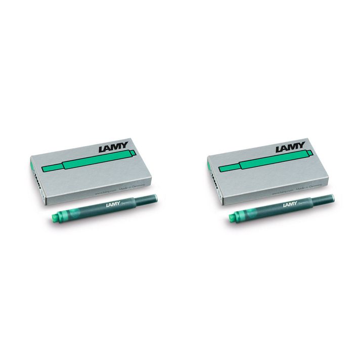 2x 5pc Lamy Hangsell T10 Fountain Pen Ink Plastic Cartridges Moderate Flow Green