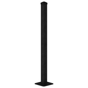 Fencelab 65 x 65 x 1300mm Black Powdercoated Steel Flanged Post