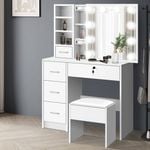 ALFORDSON Dressing Table Stool Sliding White