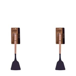 2pcs Beechwood & Silicone Turner Charcoal