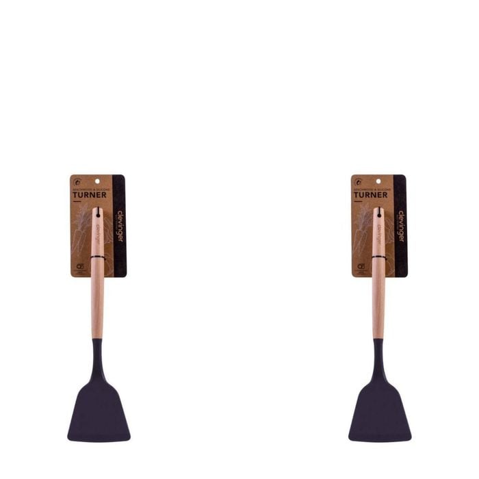 2pcs Beechwood & Silicone Turner Charcoal