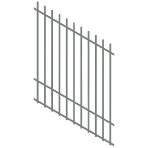 ProtectorAl 350 - 1200 x 1500mm Palladium Silver Raked Up to 15º Batten Pool Fence Panel