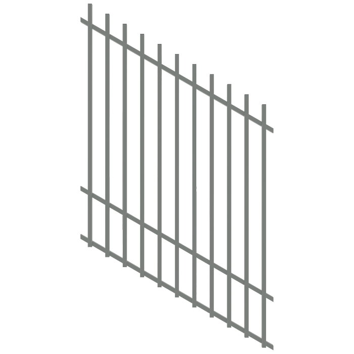 ProtectorAl 350 - 1200 x 1500mm Palladium Silver Raked Up to 15º Batten Pool Fence Panel