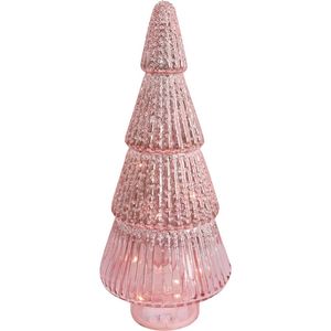 LVD LED Glass X-mas Tree XL Home/Living Room Ornament Decor 18x41cm Pink