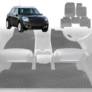 6D Diamond Car Floor Mats for MINI Countryman (R60)2010-2017-Full Set-Grey-Outback GT