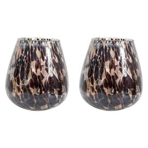 2PK LVD Glass Votive Vase Candle Holder Home Decor Large Sabi