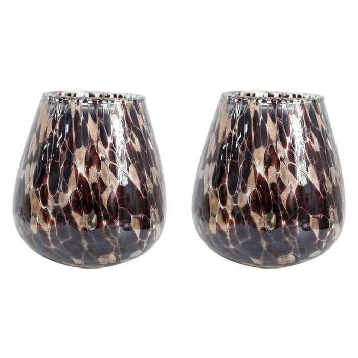 2PK LVD Glass Votive Vase Candle Holder Home Decor Large Sabi