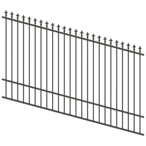 ProtectorAl 1201-2400W x 1500H Woodland Grey Spear Top Pool Fence Panel Raked Up to 15º