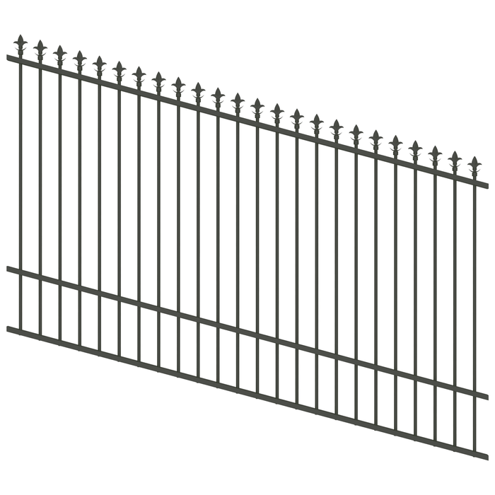 ProtectorAl 1201-2400W x 1500H Woodland Grey Spear Top Pool Fence Panel Raked Up to 15º