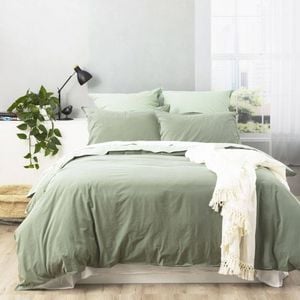 Renee Taylor Essentials Juniper Stone Washed Quilt Cover Set