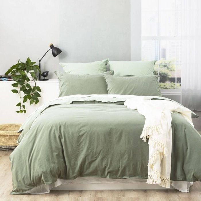 Renee Taylor Essentials Juniper Stone Washed Quilt Cover Set