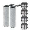 iDeer life 6 Pack Replacement ( 4 Filter + 2 Rolling Brush) Kit for Tineco S5