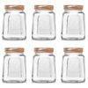 6PK Lemon & Lime Modena Glass Jar Square 475Ml Rose Gold Lid