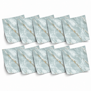 SOGA Peel & Stick Floor and Wall Tiles 60 x 60cm 10 Pack Jade Faux Marble