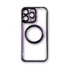 Magsafe Clear Plating Slim Magnetic Case Cover - For Apple iPhone 14 (Purple)